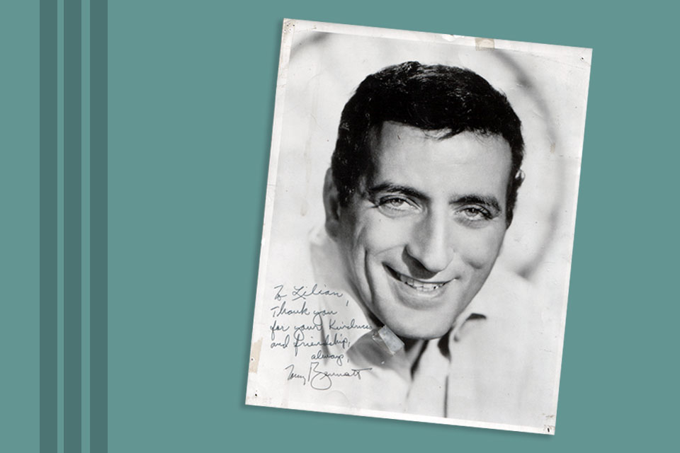 Signed photograph of Tony Bennett, Rome, mid-1960s
